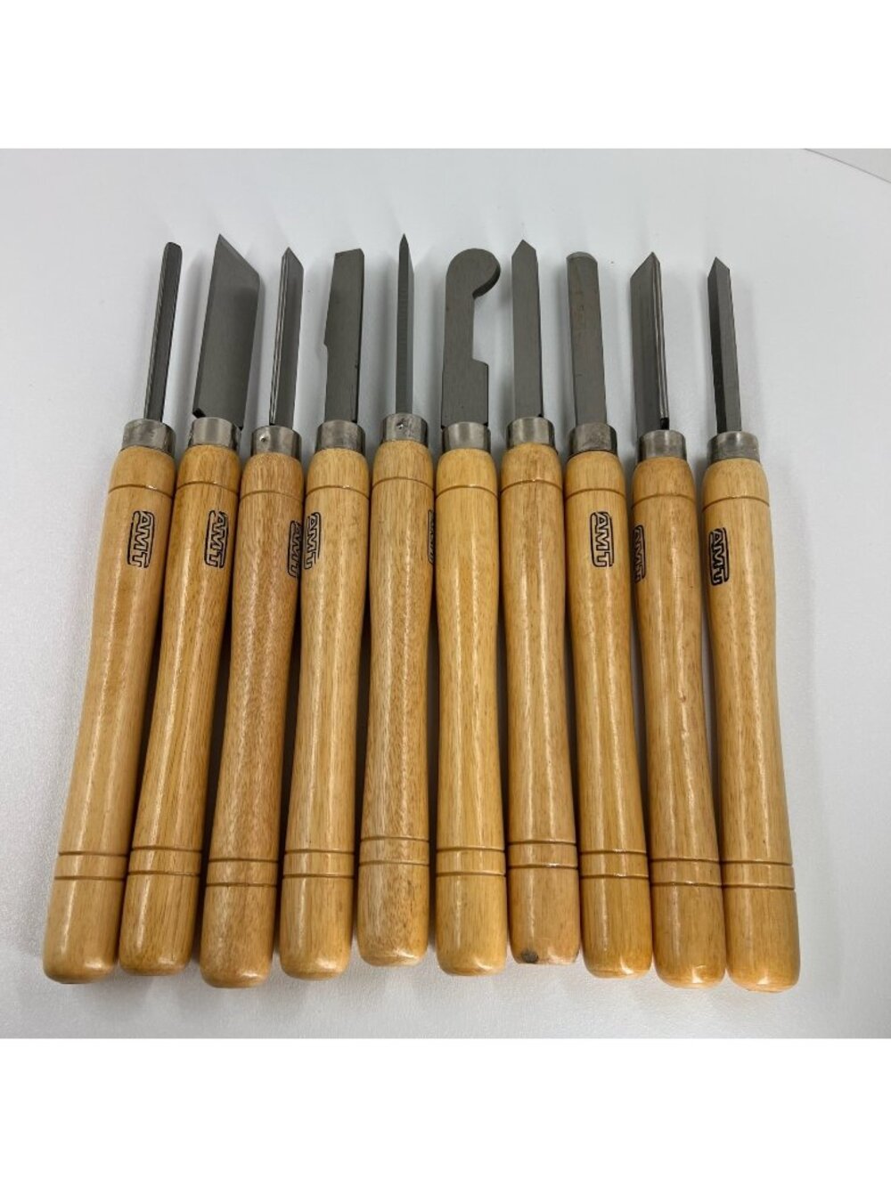 AMT Vintage Wood Lathe Chisel Turning Tool Set 10pc Woodworking Long Handle Grip